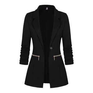 Genhoo Black Stretch Blazer Size XL Long Sleeve Jacket
